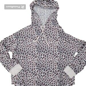 Victoria’s Secret Leopard Print Waffle Hooded Top - L